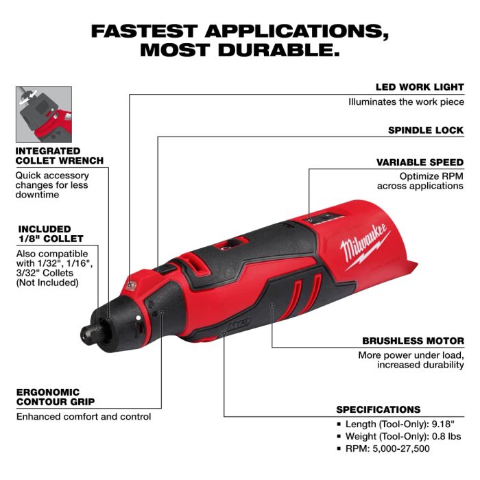 Milwaukee 2525-20 M12 Brushless 9.1