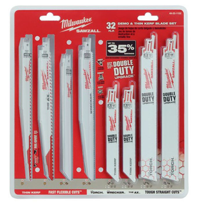 Milwaukee 49-22-1132 Sawzall Demolition and Standard Blade Set