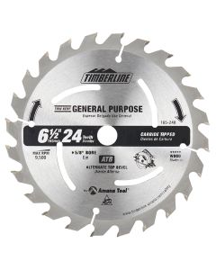 Timberline 165-240 6-1/2" General Purpose Wood Cutting Trim Saw Blade with Diamond Knockout