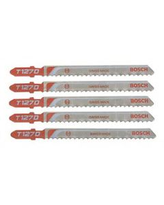Bosch T127D 4" 8 TPI High Speed Steel Jig Saw Blades, 5 Piece
