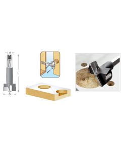 Hinge Boring Bits - 70mm Long - 10mm Shank - 2-wing w/ Spurs-Left Hand