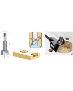 Hinge Boring Bits - 70mm Long - 10mm Shank - 2-wing w/ Spurs-Right Hand