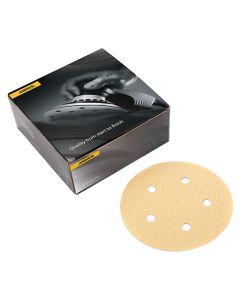 Mirka 23-321-220 Gold 5" 220 Grit 5-Hole PSA Vacuum Abrasive Disc, 100 Piece