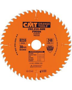 CMT Tools 292.210.48M, 210mm x 0.110" x 0.071" Fine Finish Circular Saw Blade