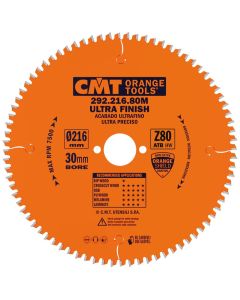 CMT Tools 292.216.80M, 216mm Ultra Finish Circular Saw Blade for Plywood & Melamine