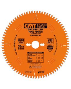 CMT Tools 294.080.11M, 260mm Fine Finish Circular Saw Blade for Plywood & Melamine