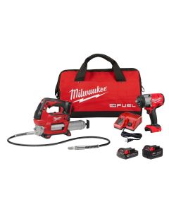 Milwaukee 2967-22GG M18 Fuel Impact Wrench + Grease Gun Combo Kit