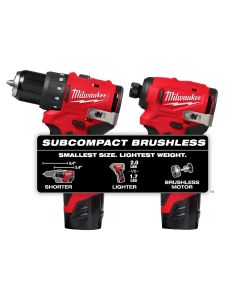 Milwaukee 3494-22 M12 Subcompact Brushless Drill/Impact Combo Kit