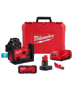 Milwaukee 3642-21, 360Deg 3-Plane Laser with Automatic Alignment & Receiver Kit