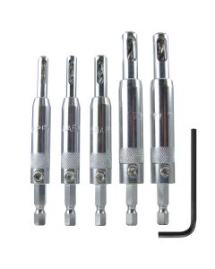 Snappy 40050 1/4" High Speed Steel Self-Centering Hinge Bit Set, 5/Pack