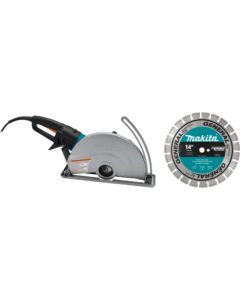 Makita 4114X, 14" SJS Electric Angle Cutter with 14" Diamond Blade