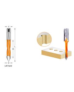 Through-Hole ('V' Point) Boring Bits - 70mm Long - 10mm x 25mm Shank-Left Hand