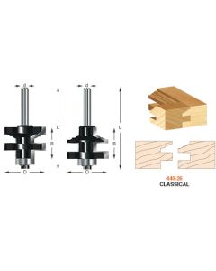 Timberline 440-26 1-3/8" 2 Piece Classical Stile and Rail Router Bit Set with Ball Bearing