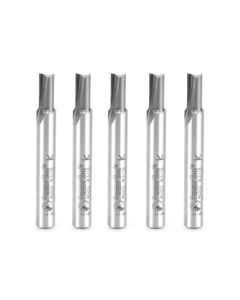 Amana Tool 45202-5, 3/16" x 1/4" x 2" 2FL SC Straight Plunge Router Bit, 5/Pack