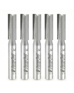Amana Tool 45208-5, 1/4" x 1/4" x 2" 2FL CT Straight Plunge Router Bit, 5/Pack