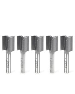 Amana Tool 45228-5, 5-Piece 5/8"DIA x 1/4"Shank 2 Flute Straight Plunge Bit