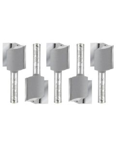 Amana Tool 45230-5, 3/4" x 1/4" x 2" 2FL CT Straight Plunge Router Bit, 5/Pack