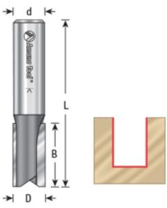 Straight Plunge Cutting Router Bits, 3/8 Shank, 2 Flute (High Production)