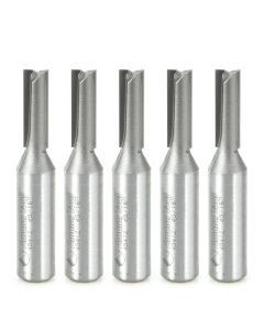Amana Tool 45412-5, 5-Piece 5/16"DIA x 1/2"Shank 2 Flute Straight Plunge Bit