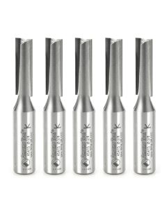 Amana Tool 45415-5, 3/8" x 1/2" x 3" 2FL CT Straight Plunge Router Bit, 5/Pack