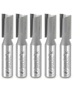 Amana Tool 45418-5, 1/2" x 1/2" x 2-5/8" 2FL CT Straight Plunge Router Bit, 5/Pack