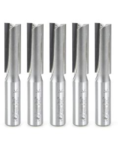 Amana Tool 45422-5, 1/2" x 1/2" x 3-1/8" 2FL CT Straight Plunge Router Bit, 5/Pack