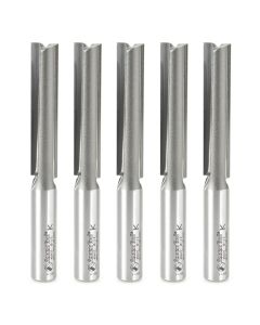 Amana Tool 45427-5, 1/2" x 1/2" x 4-1/2" 2FL CT Straight Plunge Router Bit, 5/Pack