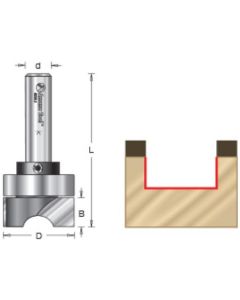 Mortising Router Bits, Downshear Design with Upper Bearing