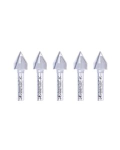 Amana Tool 45705-5, 1/2" x 1/4" x 1-3/4" 2FL 60Deg CT V-Groove Router Bit, 5/Pack