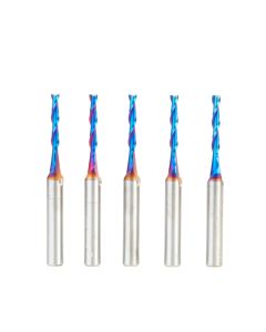 Amana Tool 46125-K-5 1/8" x 1/4" Spektra Solid Carbide Spiral Plunge Up-Cut Router Bit, 5 Piece
