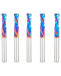 Amana Tool 46170-K-5 1/4" Solid Carbide Spektra Compression Spiral CNC Router Bit, 5 Piece