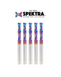 Amana Tool 46177-K-5 Spektra 1/4" x 1/4" x 3" 2FL SC Compression Router Bit, 5/Pack