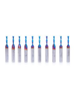 Amana Tool 46200-K-10 Spektra 1/8" x 1/4" x 2" 2FL SC Down-Cut Spiral Router Bit, 10/Pack