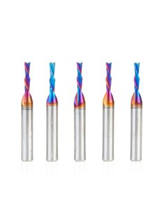 Amana Tool 46200-K-5 Spektra 1/8" x 1/4" x 2" 2FL SC Down-Cut Spiral Router Bit, 5/Pack