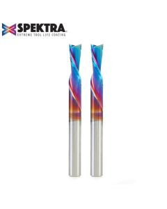 Amana Tool 46202-K-2 Spektra 1/4" x 1/4" x 2-1/2" 2FL SC Down-Cut Spiral Router Bit, 2/Pack