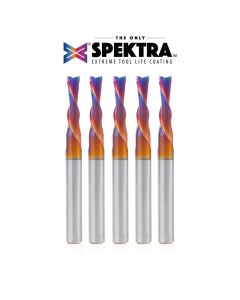 Amana Tool 46211-K-5 Spektra 5mm x 1/4" x 2-1/2" 2FL SC Down-Cut Spiral Router Bit, 5/Pack