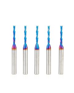 Amana Tool 46225-K-5 1/8" x 13/16" Solid Carbide Spektra Spiral Plunge Router Bit, 5 Piece