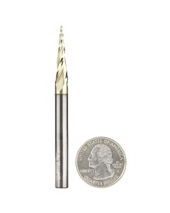 Amana Tool 46280 1/32" Tapered Angle Solid Carbide Up-Cut Spiral ZrN Coated Router Bit