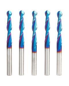 Amana Tool 46294-K-5 1/4" 2D and 3D Carving Ball Tip Solid Carbide Spektra CNC Router Bit