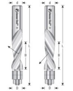Solid Carbide UltraTrimSpiral Router Bits with Double Bearings