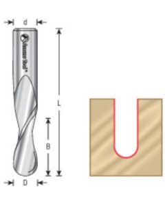 Solid Carbide Ball Nose Spiral Bits, 2 Flute, Up-Cut
