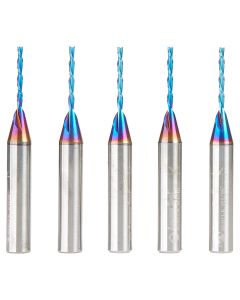 Amana Tool 46403-K-5 1/16" x 1/4" Solid Carbide Spektra Spiral Plunge Router Bit, 5 Piece