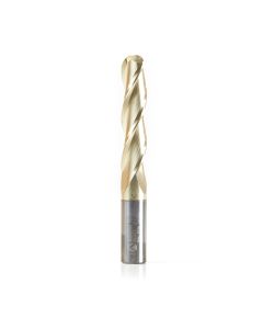 Amana Tool 46495, 1/2" x 1/2" x 4" 3FL SC CNC 2D & 3D Carving Ball Nose ZrN Router Bit