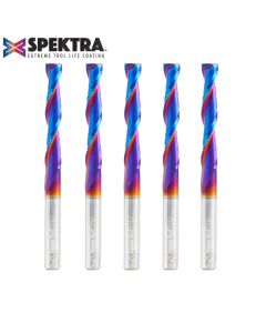 Amana Tool 46577-K-5 Spektra 1/4" x 1/4" x 3" 2FL SC 3D Carving Router Bit, 5/Pack