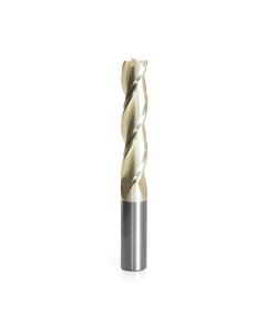 Amana Tool 46579, 1/2" x 1/2" x 4" 3FL SC CNC 2D & 3D Carving Straight ZrN Router Bit