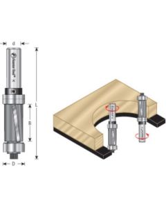 Down-Shear Multi Trimmer Router Bit with Bearings