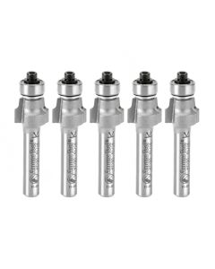 Amana Tool 47150-5, 1/2" x 1/4" x 1-7/8" 2FL CT No-File Trim Router Bit, 5/Pack