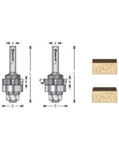 4 Wing Flush Trim Single Bevel Trim Cutter Assembly