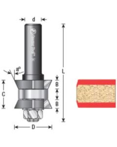 Double Bevel Trim Cutter Assembly with Center Bearing