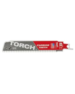 Milwaukee 48-00-5201 Sawzall Torch 6" 7 TPI Carbide Teeth Reciprocating Saw Blade